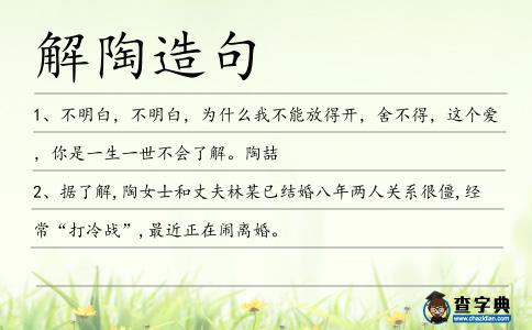 解陶造句