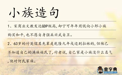 小族造句