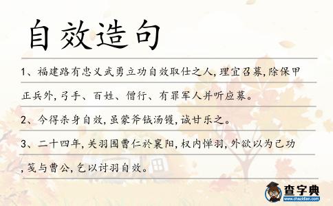 自效造句