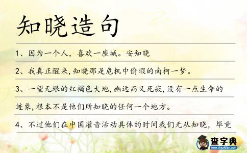 知曉造句