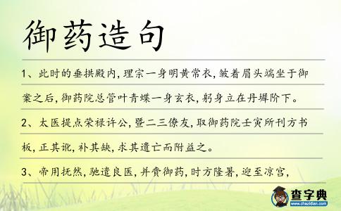 御藥造句