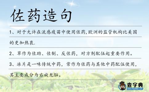 佐藥造句