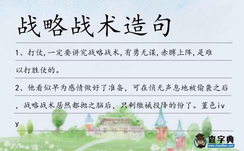 戰略戰術造句