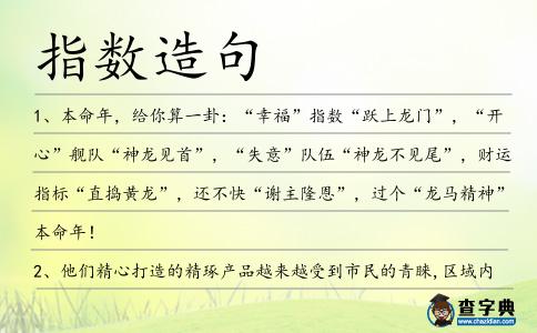 指數(shù)造句