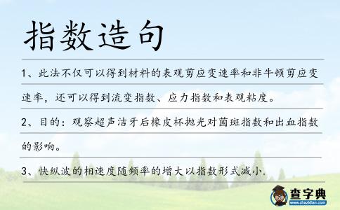 指數(shù)造句