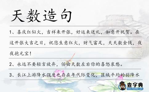 天數(shù)造句