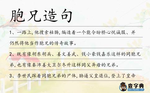 胞兄造句