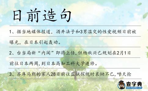 日前造句