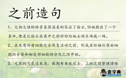 之前造句