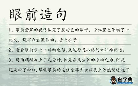 眼前造句