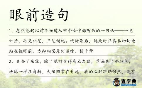 眼前造句