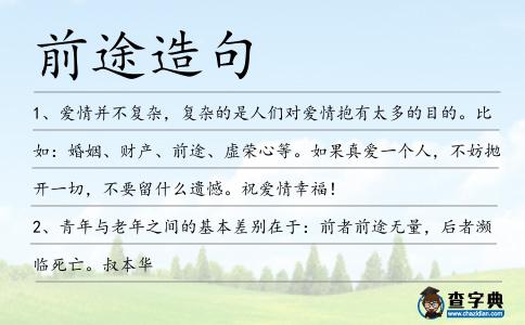 前途造句