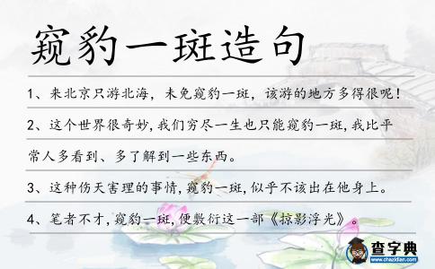 窺豹一斑造句