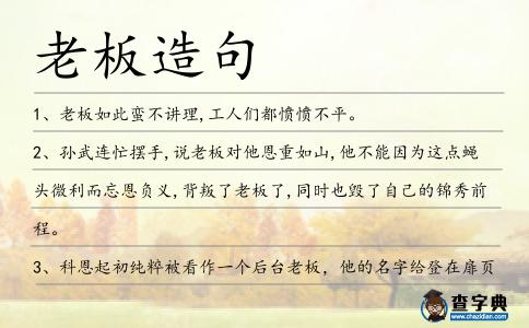 老板造句