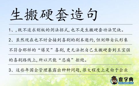 生搬硬套造句