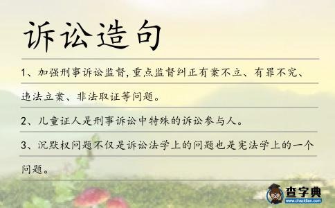 訴訟造句
