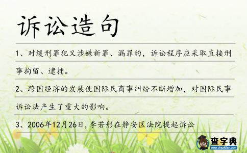 訴訟造句