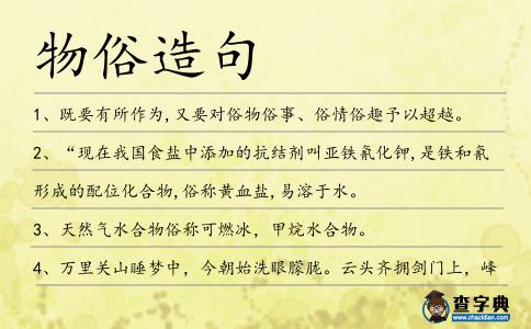 物俗造句