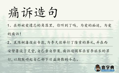 痛訴造句