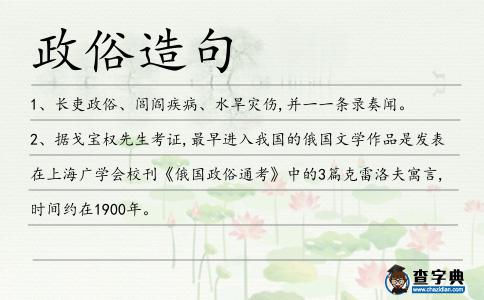 政俗造句