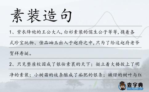 素裝造句