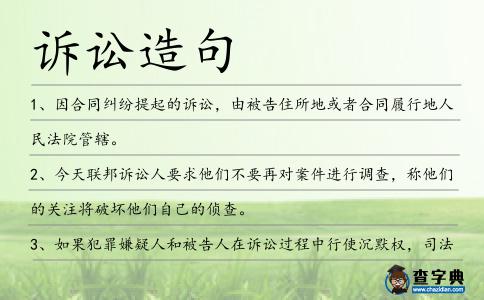 訴訟造句