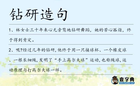 鉆研造句