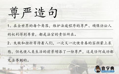 尊嚴(yán)造句