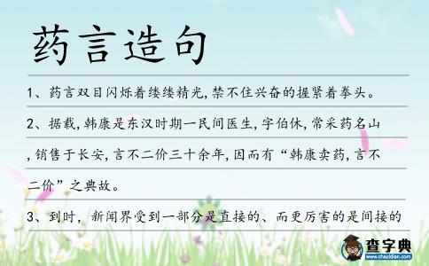 藥言造句