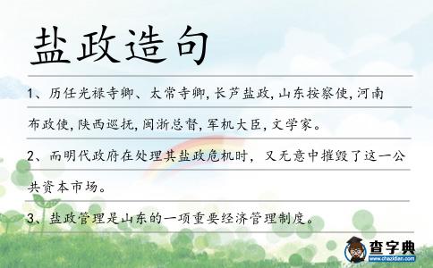 鹽政造句