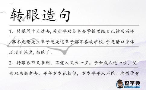 轉(zhuǎn)眼造句