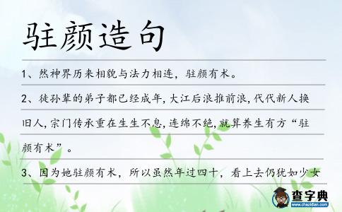 駐顏造句