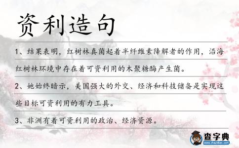 資利造句