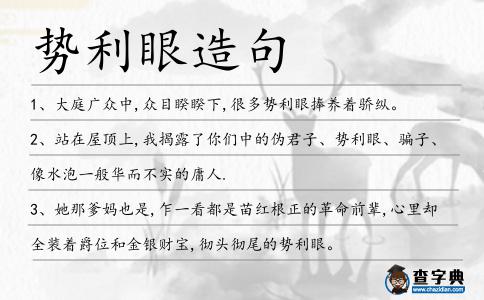 勢利眼造句