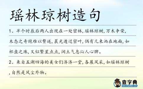 瑤林瓊樹造句