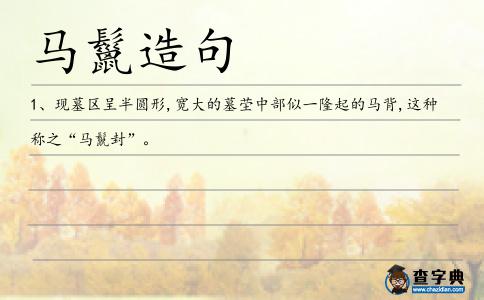 馬鬣造句