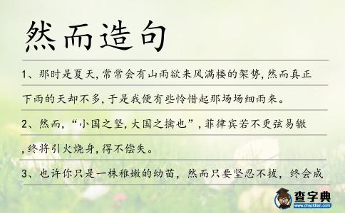 然而造句