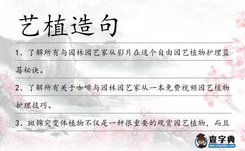 藝植造句
