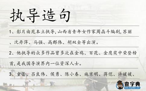 執(zhí)導(dǎo)造句