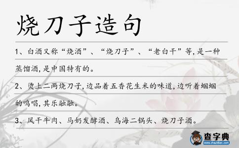 燒刀子造句