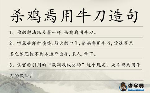 殺雞焉用牛刀造句