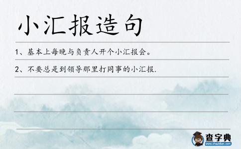 小匯報造句