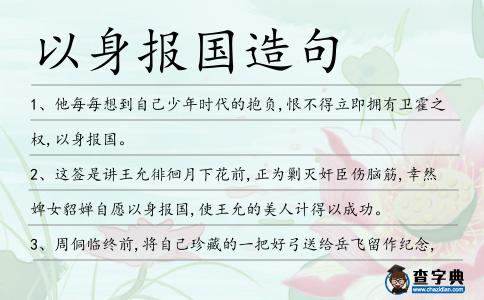 以身報國造句