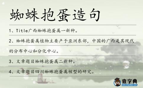 蜘蛛抱蛋造句
