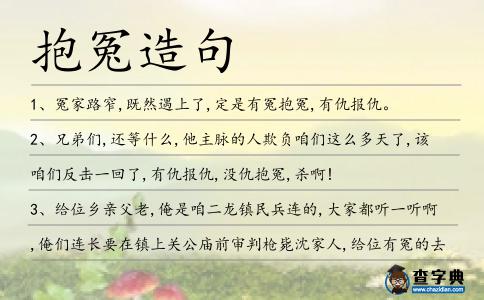 抱冤造句