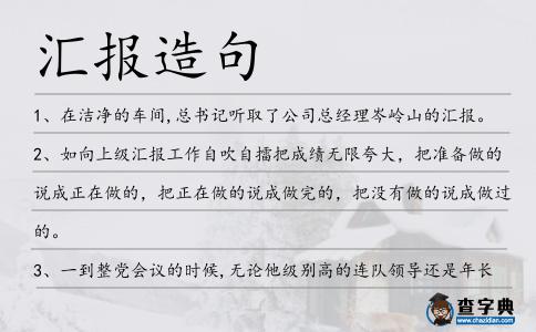 匯報造句