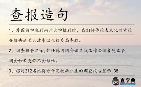 查報(bào)造句
