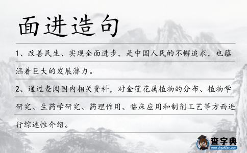 面進造句
