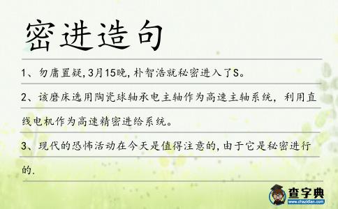 密進造句