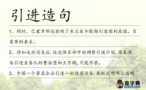 引進(jìn)造句